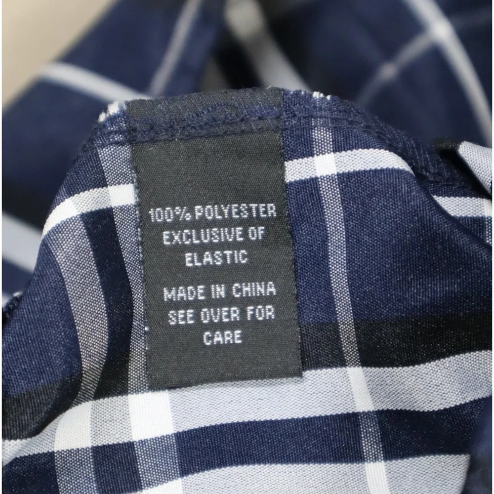 Beautees Big Girls Smocked Bodice Plaid Taffeta Tiered Maxi Dress - Navy- Size 7